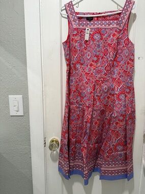 Talbots Red and Blue Printed Sundress- so cute!